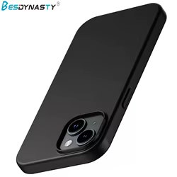 Funda de Silicona Mate Negra para iPhone 16/15/14/13/12/11/X