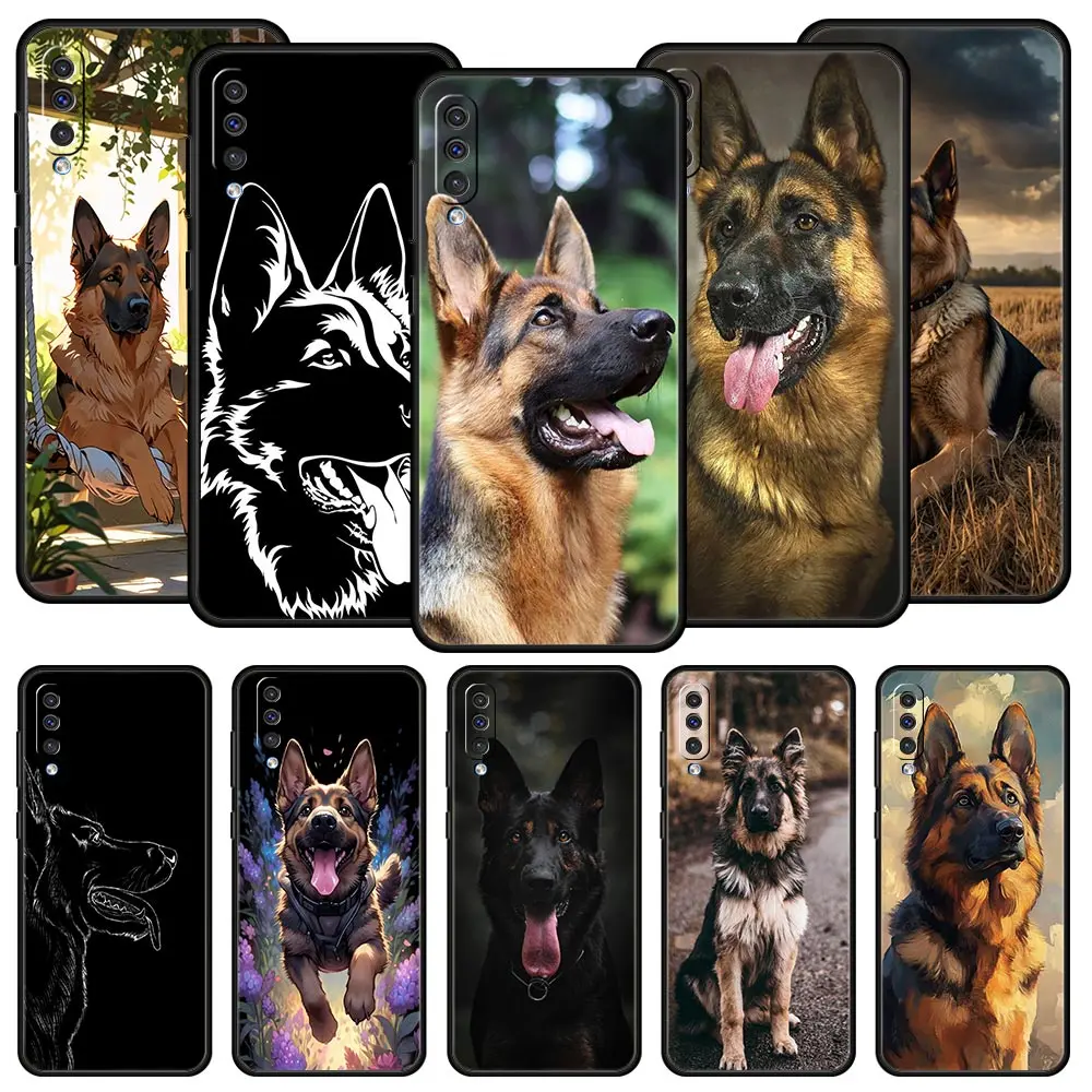Funda de perro pastor alemán de belleza para Samsung A56 A36 A26 A54 A52 A24 A14 A50 A72 A20E A06 A12 A22 A34 A42 A32 A04s A16 5G