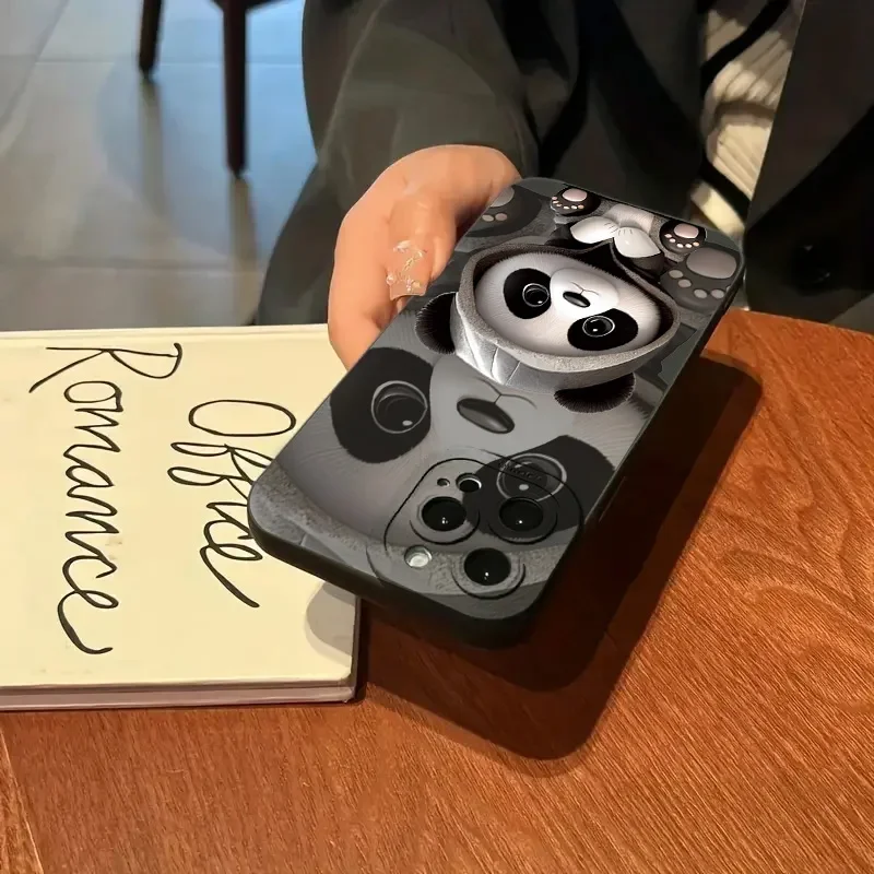 Funda de silicona con dibujo de pupila para iPhone, carcasa con dibujo de Panda para modelos 15, 14, 13, 12, 11 Pro Max, XS Max, XR, X, 7, 8 Plus y 15 - imagen 4