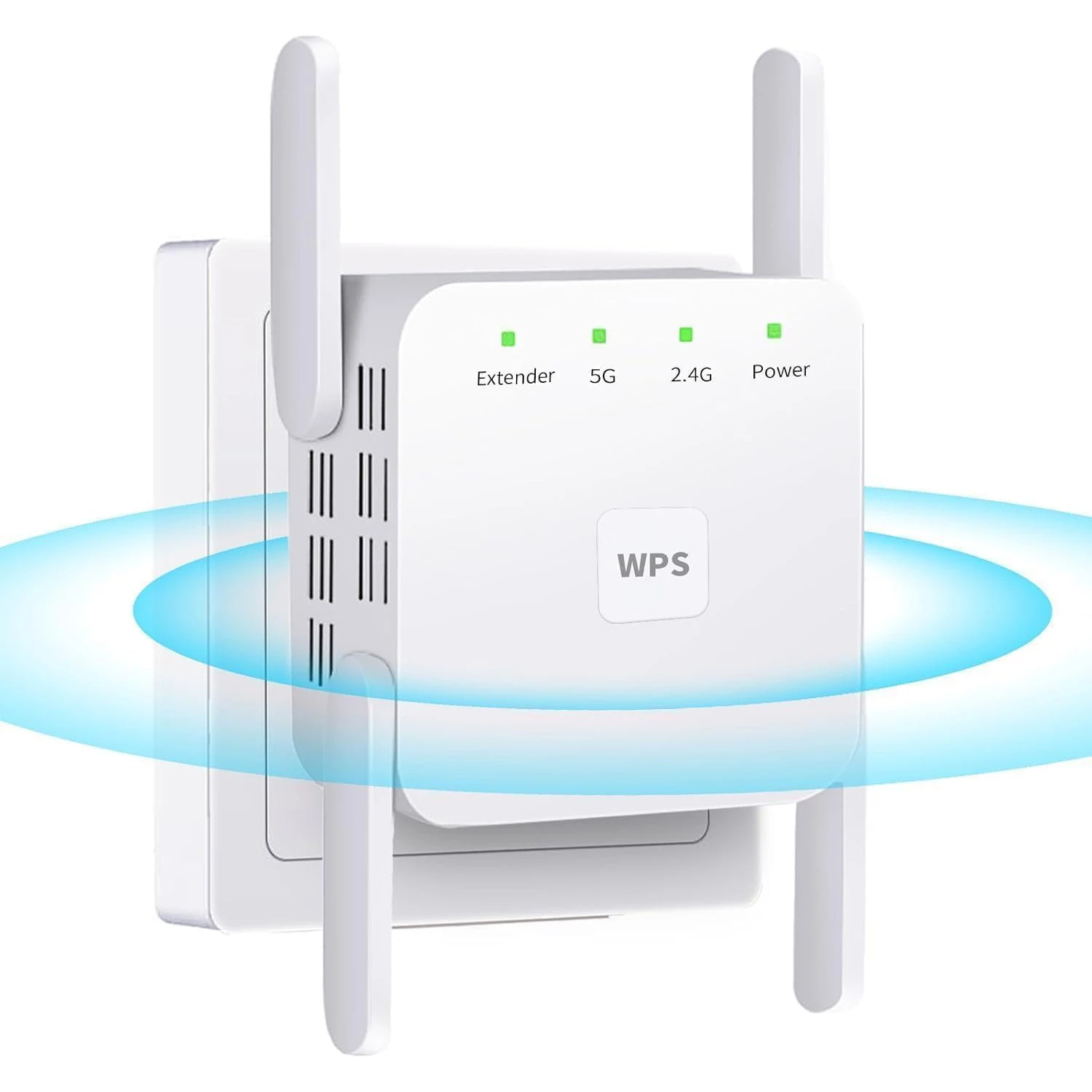 Extensor WiFi AC1200 de largo alcance, amplificador de señal de enrutador doméstico de 1,2 Gbps, repetidor Wi-Fi de doble banda de 5GHz/2,4 GHz con puerto Ethernet
