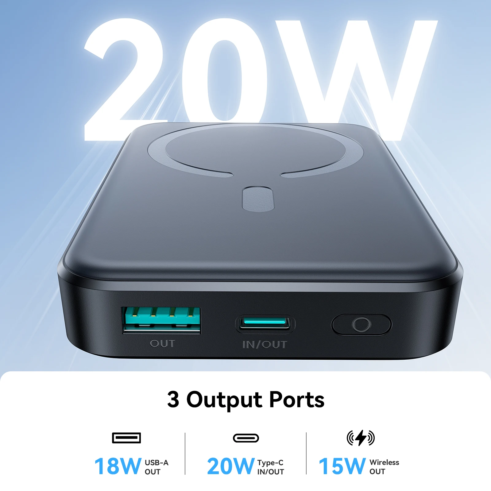 Joyroom PD20W banco de energía magnético 10000mAh portátil inalámbrico de carga rápida para iPhone 15 Pro Max 16 Pro Max - imagen 4