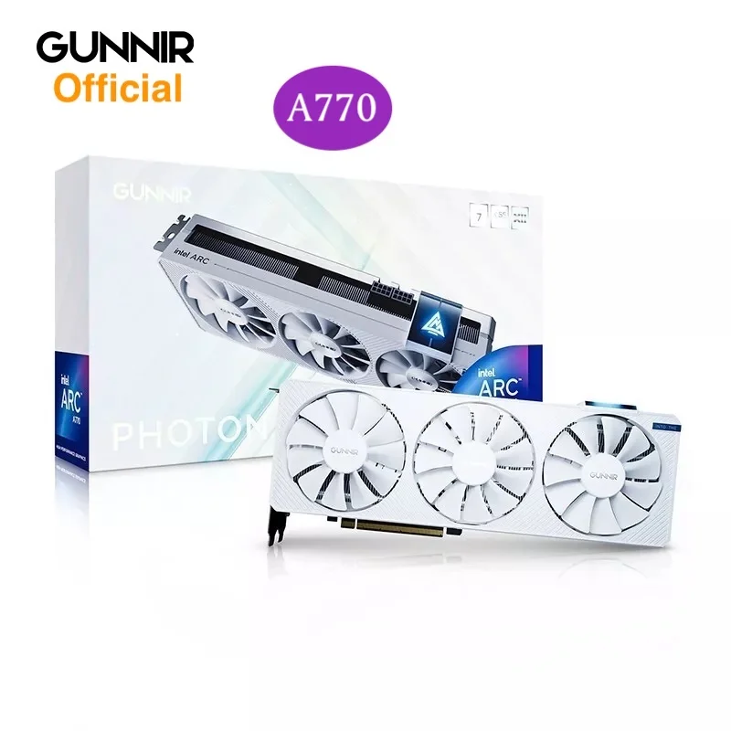 Nueva tarjeta gráfica Original GUNNIR Intel Arc A770 Photon 16G OC GDDR6, 2400 Mhz 16GB 256 bits GDDR6, PCIE 4,0, tarjeta de vídeo con ventilador - imagen 2