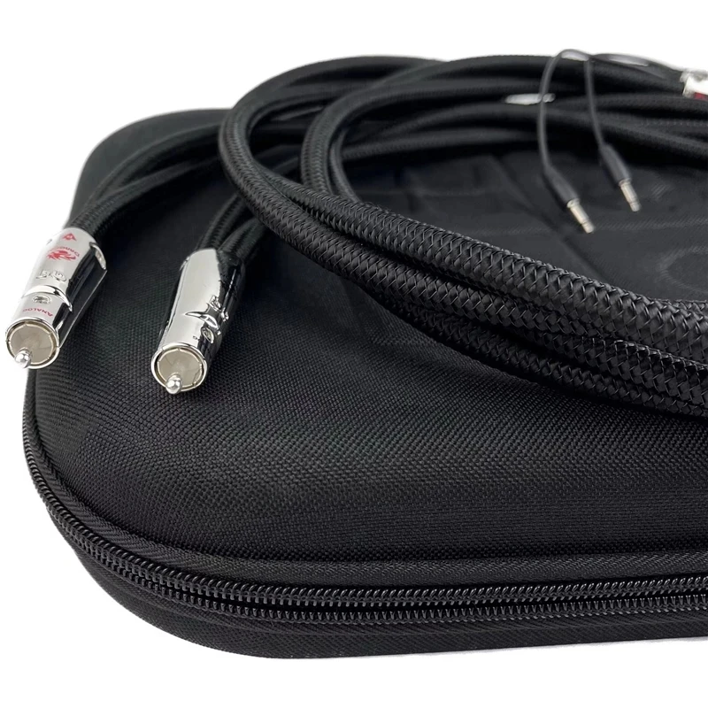 Par de cables RCA Dragon para audiófilos de alta gama, línea de interconexión de Audio HiFi de plata pura PSS con sistema de disipación de ruido sin bolsa - imagen 5