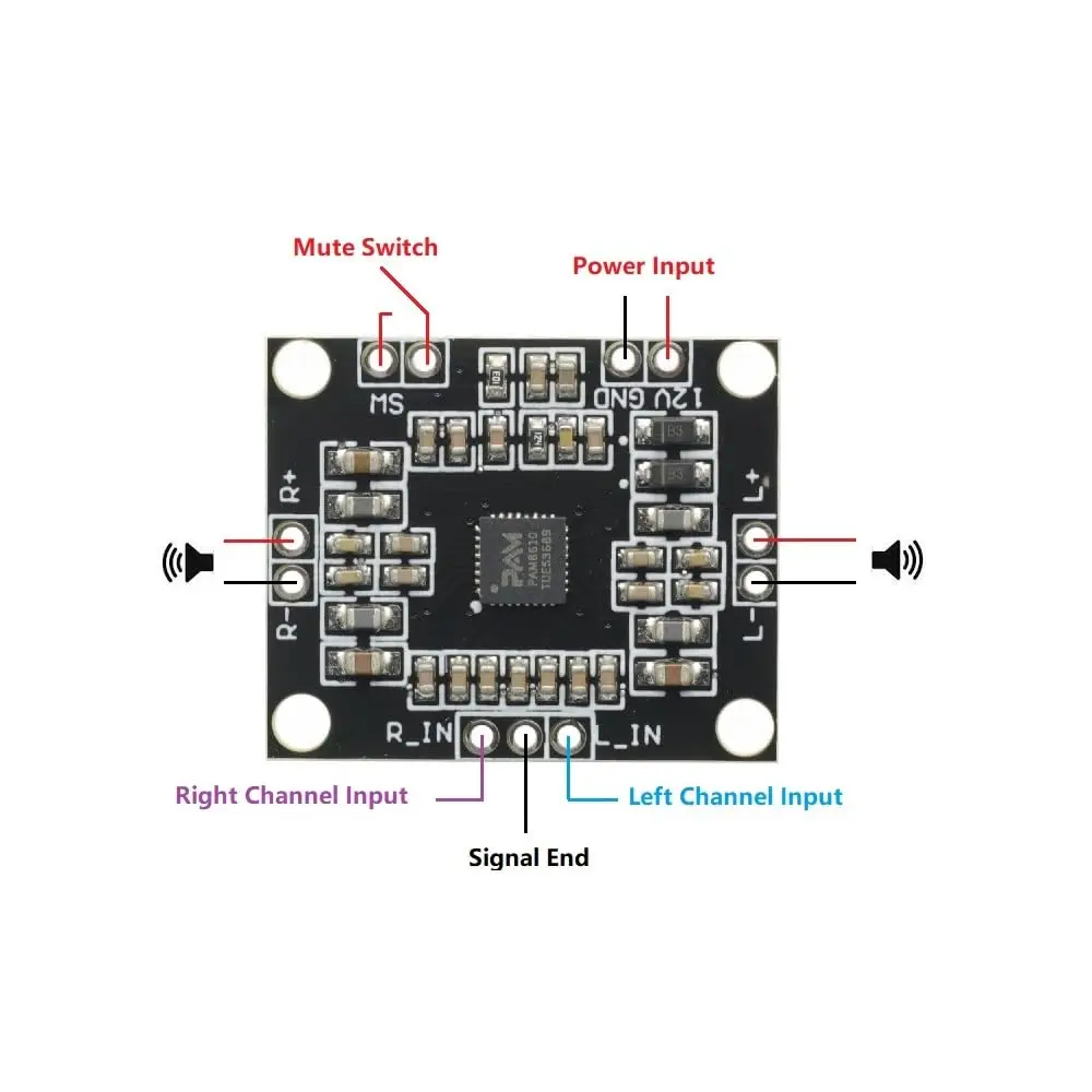 PAM8610 10W/15W Placa amplificadora de audio estéreo digital de doble canal AMP Clase D 12V D Módulo amplificador portátil digital - imagen 5