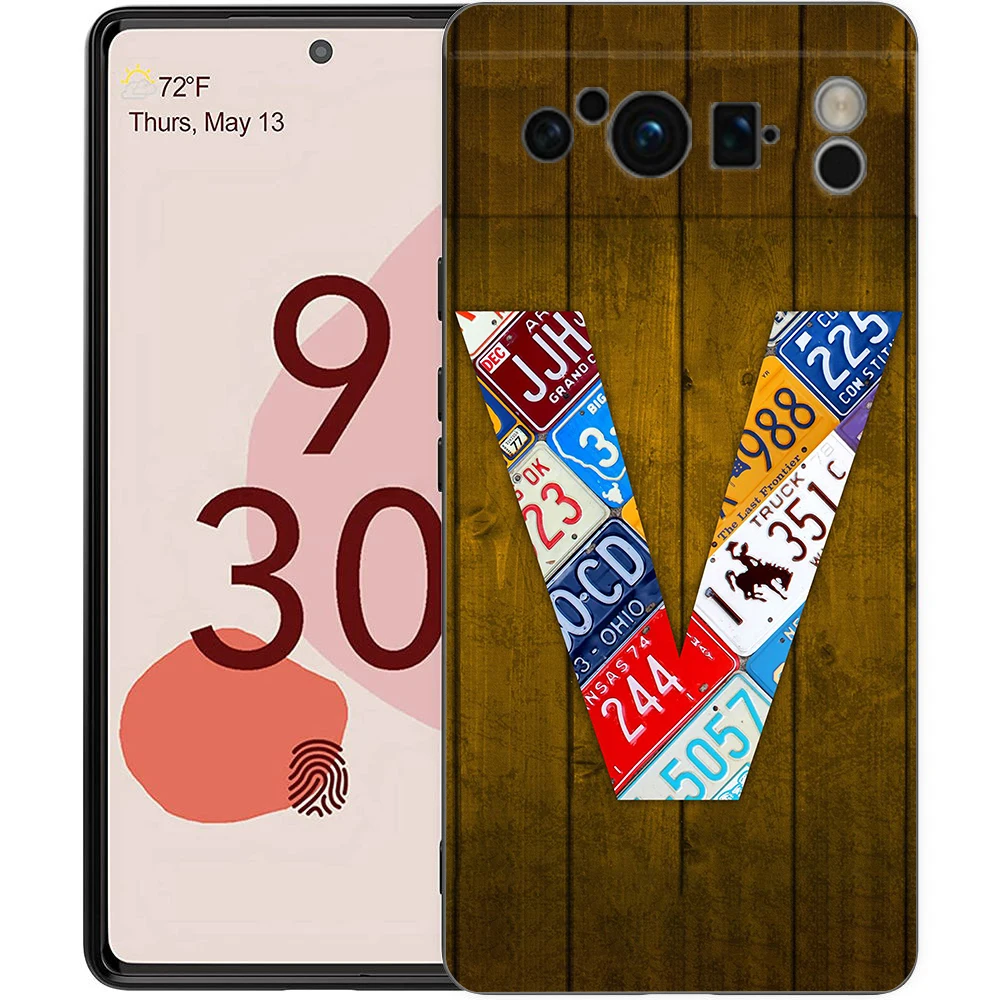 Funda de teléfono con letras de matrícula M-Z para Google Pixel 8 A 7 6 Pro, carcasa suave de TPU para Pixel 6A, funda negra de silicona a prueba de golpes - imagen 4