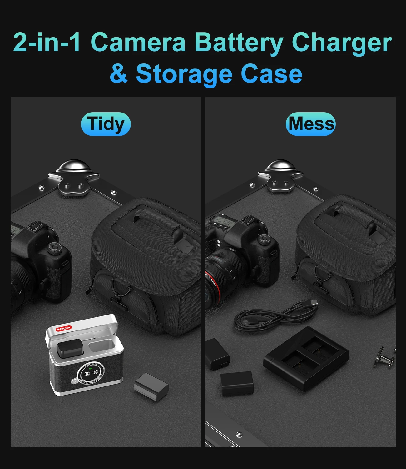 NP-FW50 Cargador dual rápido de 18 W para Sony Alpha ZV-E10,a7 ii,a7r ii, A6300,A6500,a7s,a7,a7s ii,a7s,a5100, pantalla digital inteligente - imagen 5