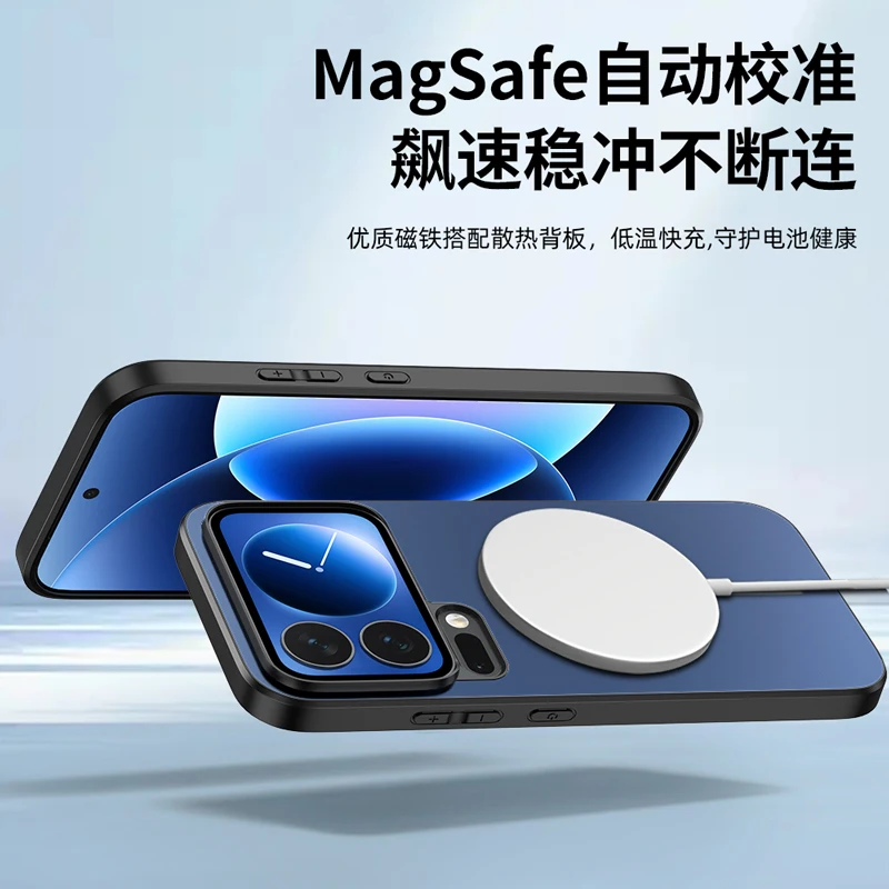 Para Xiaomi 17 Pro Max funda para Magsage funda de teléfono mate magnética para Xiaomi Mi17 17pro a prueba de golpes TPU + PC cubierta de carga inalámbrica - imagen 4