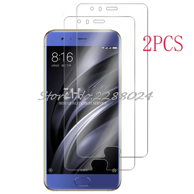2 uds para Xiaomi Mi 6 Protector de vidrio templado de alta HD en Mi6 MCE16 cubierta de película protectora de pantalla