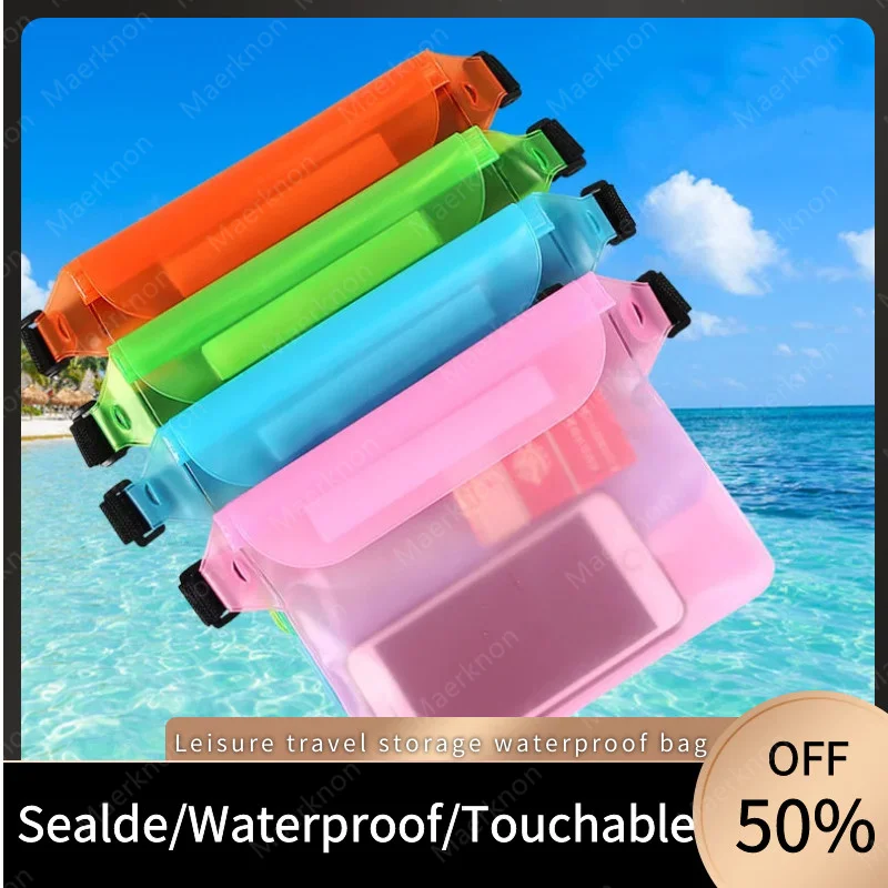 Bolsa de natación de sellado impermeable de 3 capas, bolsa de protección seca subacuática transparente de gran tamaño para iphone, bolsa para teléfono móvil - imagen 2