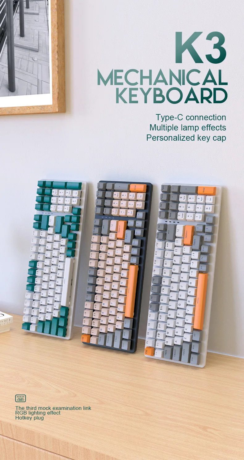 Teclado de máquina UTHAI K3, 100 teclas, MX Click, teclado de colisión de eje rojo táctil, tecla completa, enchufe en caliente, tecla completa sin conflictos - imagen 4