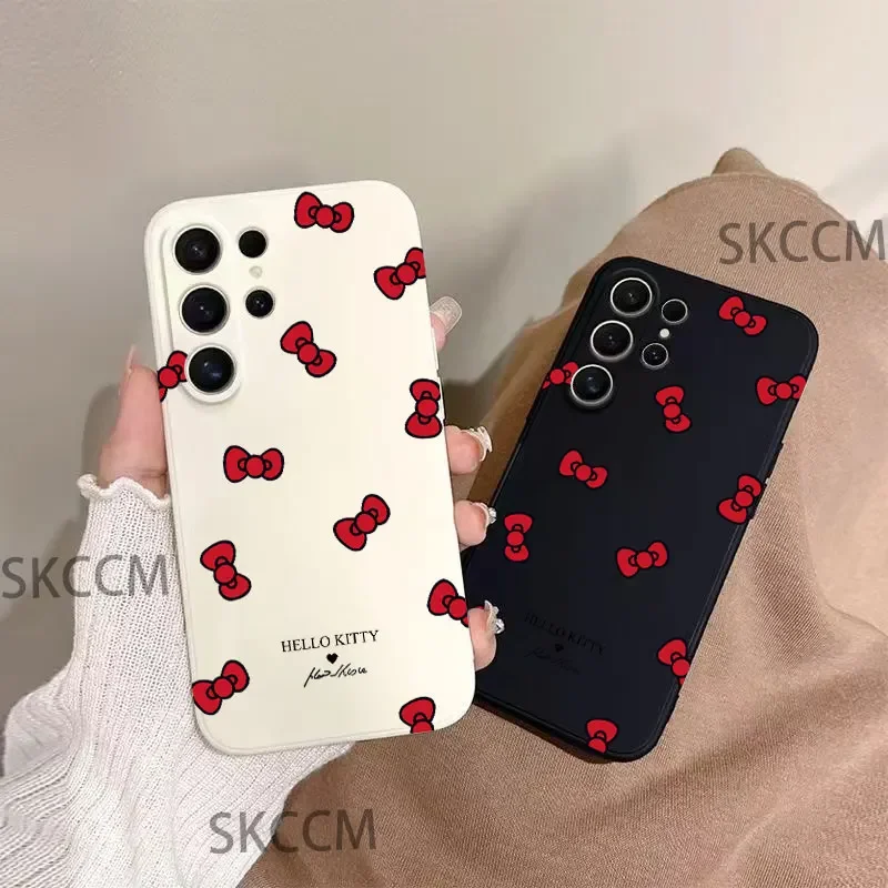 Samrio Hello Kitty KT cabeza arco funda de teléfono para Samsung Galaxy S24 Ultra S23FE S22 S20 Plus A15 A35 A50 A54 A55 A71 A72 A73 - imagen 2
