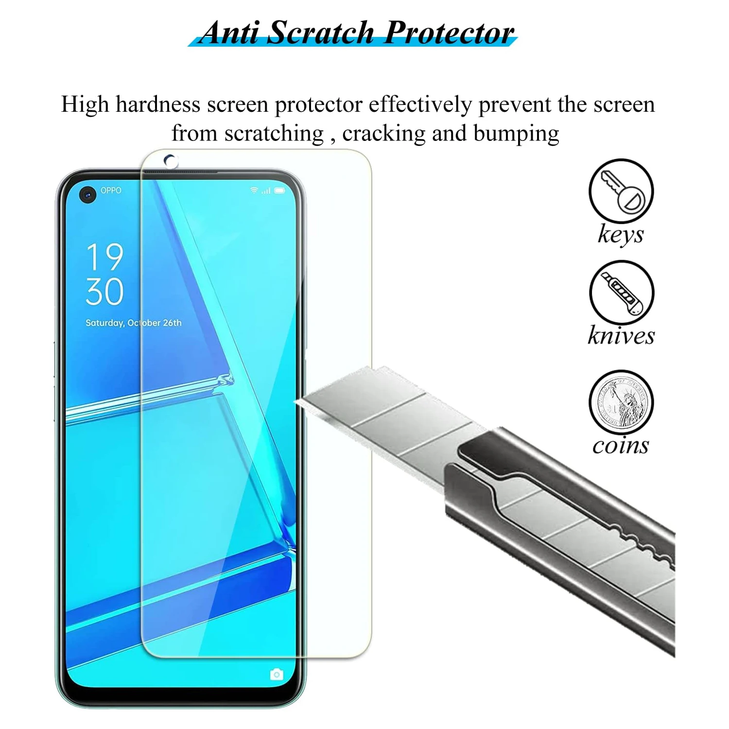 Para Oppo A53 A53s 5G 2/4Pcs HD Protector de pantalla de vidrio templado 9H - imagen 4