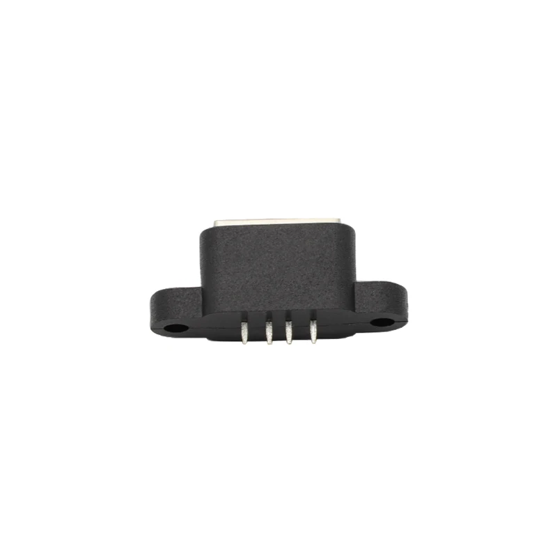 Conector hembra USB 2,0 negro de 4 pines con orificio para tornillo, puerto de interfaz USB A, enchufe hembra impermeable de 180 grados, 5 uds. - imagen 5