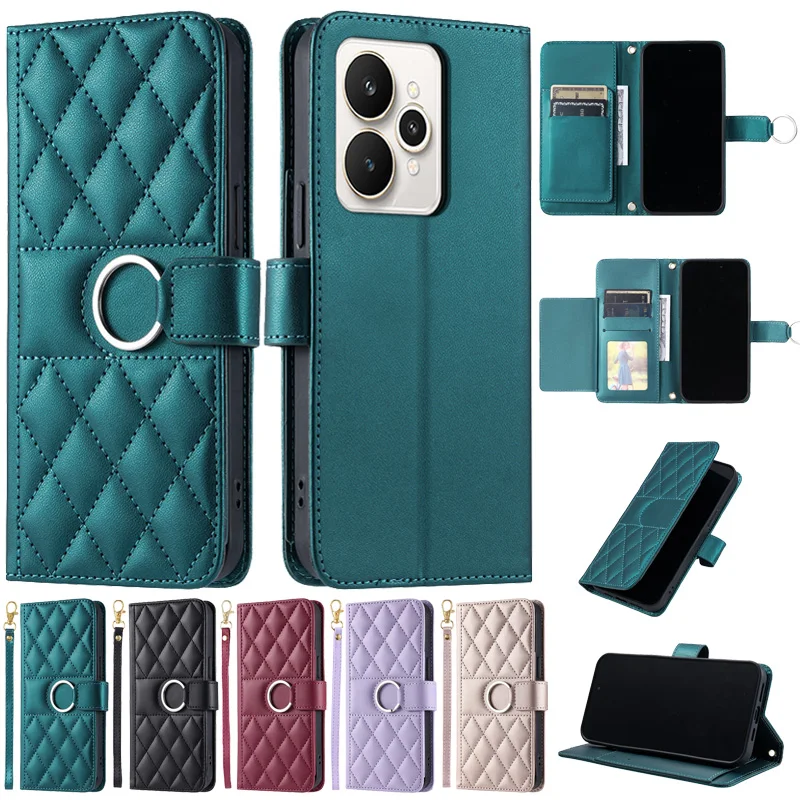 Funda con ranuras para tarjetas tipo billetera para Realme 15 Pro, Funda para Realme 15 pro 15T 15Pro, Funda protectora de cuero con tapa para teléfono - imagen 2