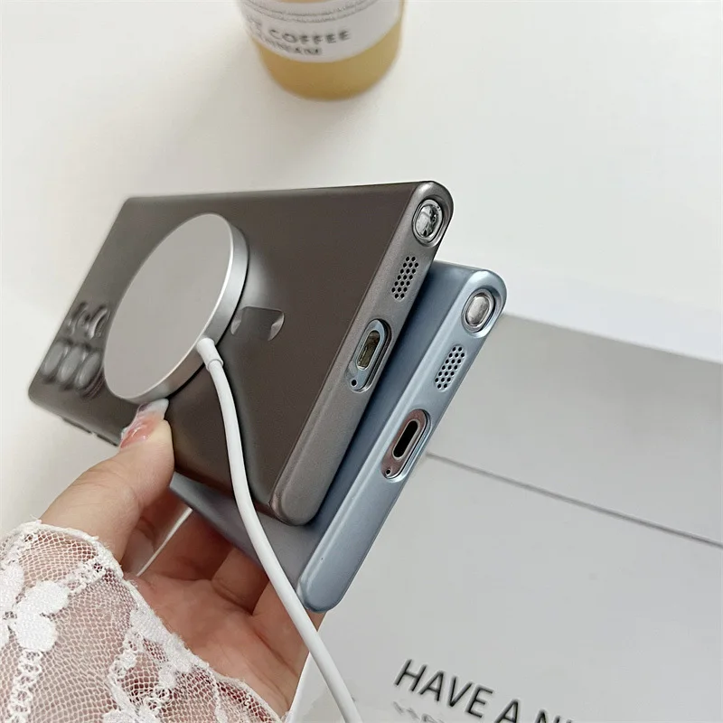 Funda magnética de pintura metálica de lujo para for Samsung Galaxy, Protector de lente, cubierta de silicona mate, for Magsafe, for Samsung Galaxy S25, S24, S23, S22, S21 Ultra Plus funda movil - imagen 5