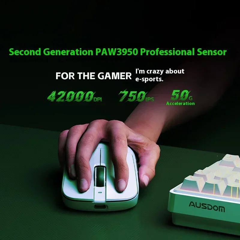 AUSDOM G03 Ultra 8K ratón inalámbrico personalizado para juegos E-Sport Dual Nearlink súper baja latencia antiinterferencias PC ligero - imagen 3
