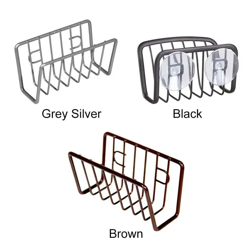 Estante de esponja para fregadero, estante de almacenamiento de drenaje, soporte organizador de trapo de bola de alambre de cocina de acero inoxidable, estante de almacenamiento de cocina - imagen 5