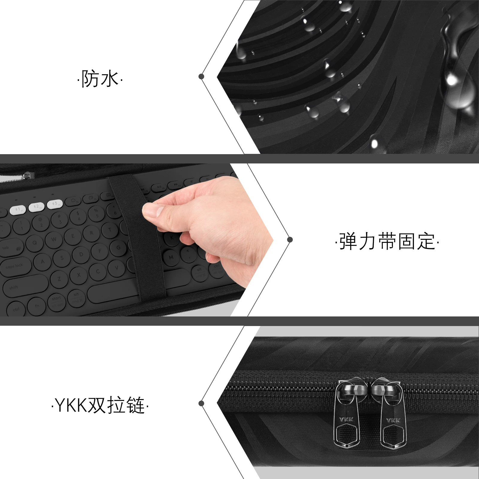 Geekria Bolsa de transporte para teclado mecánico personalizada Compatible con teclado Logitech K380 PEBBLE Mouse 2 paquete de protección - imagen 4