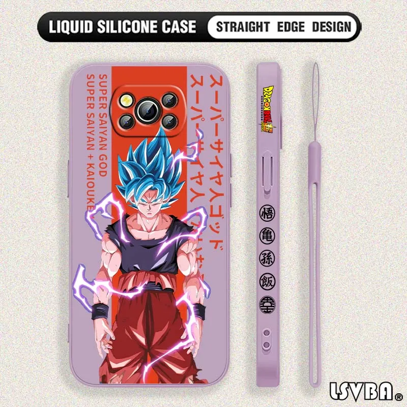 Moda d-dragon Ball Saiyan para Xiaomi Poco X6 X5 X4 X3 M6 M5 M3 F6 F5 F4 F3 GT Pro 5G cubierta de la caja del teléfono de la cuerda izquierda líquida - imagen 4