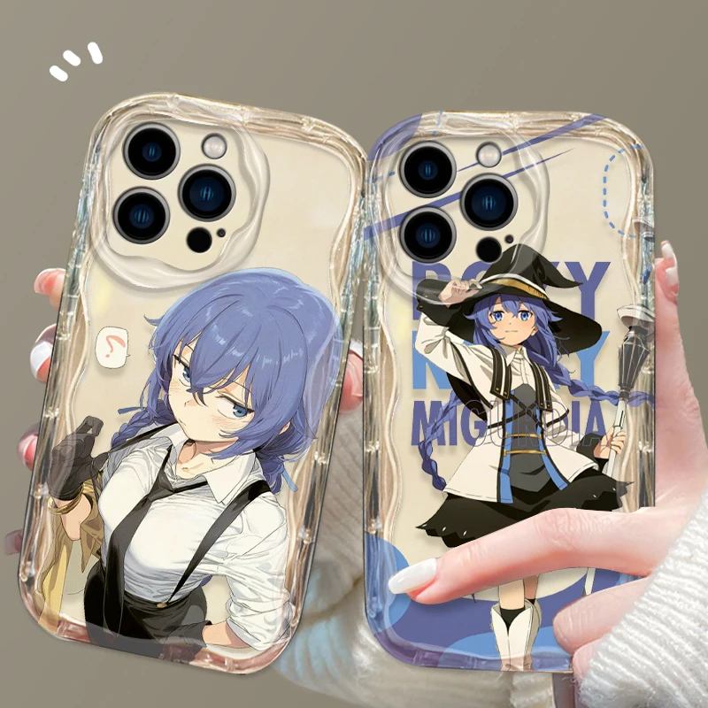 Funda de Anime Mushoku Tensei para Apple iPhone, 15, 14, 13, 12, 11 Pro, X, XR, XS, Max Plus, 8, 7 Plus, SE Wave, funda de teléfono de aceite - imagen 3