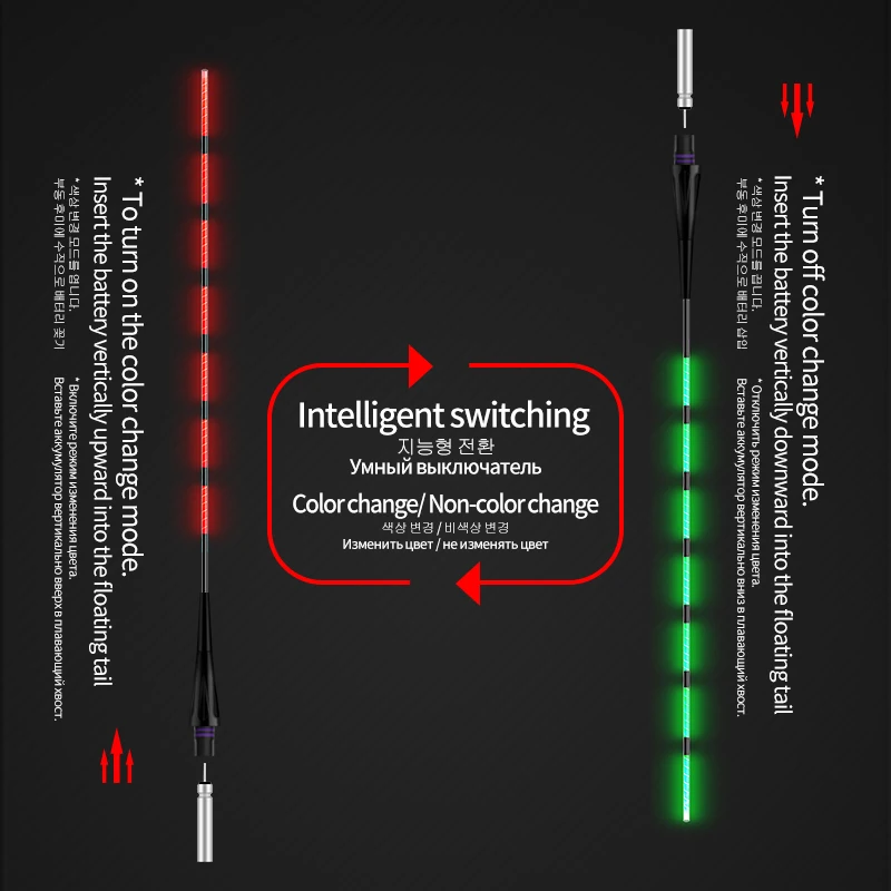 1 pieza de flotador de cambio de Color con Sensor de gravedad eléctrico + 1 CR425 + 1 tubo flotante + 1 ganchos para bolsa + 1 flotador de apoyo Nano accesorios de boya luminosa - imagen 3