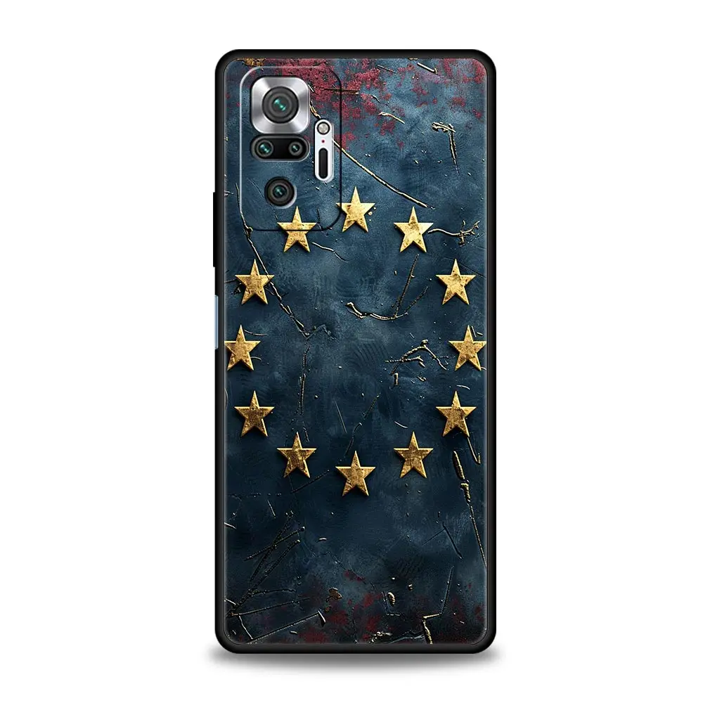 Funda de teléfono con bandera de la UE para Xiaomi Redmi Note 14 13 12 5G 11 10 Pro Plus 4G 9S 9 14C 13C 12C 10C 9C 9A funda suave de TPU - imagen 2