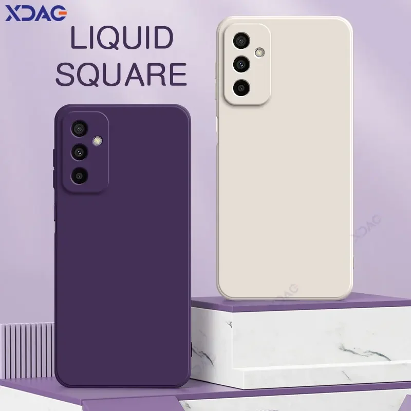 Fundas de teléfono móvil para Samsung Galaxy M23 F23 5G SamsungM23 SamsungF23, funda trasera de silicona líquida cuadrada Original de lujo, bolsas Coque - imagen 2