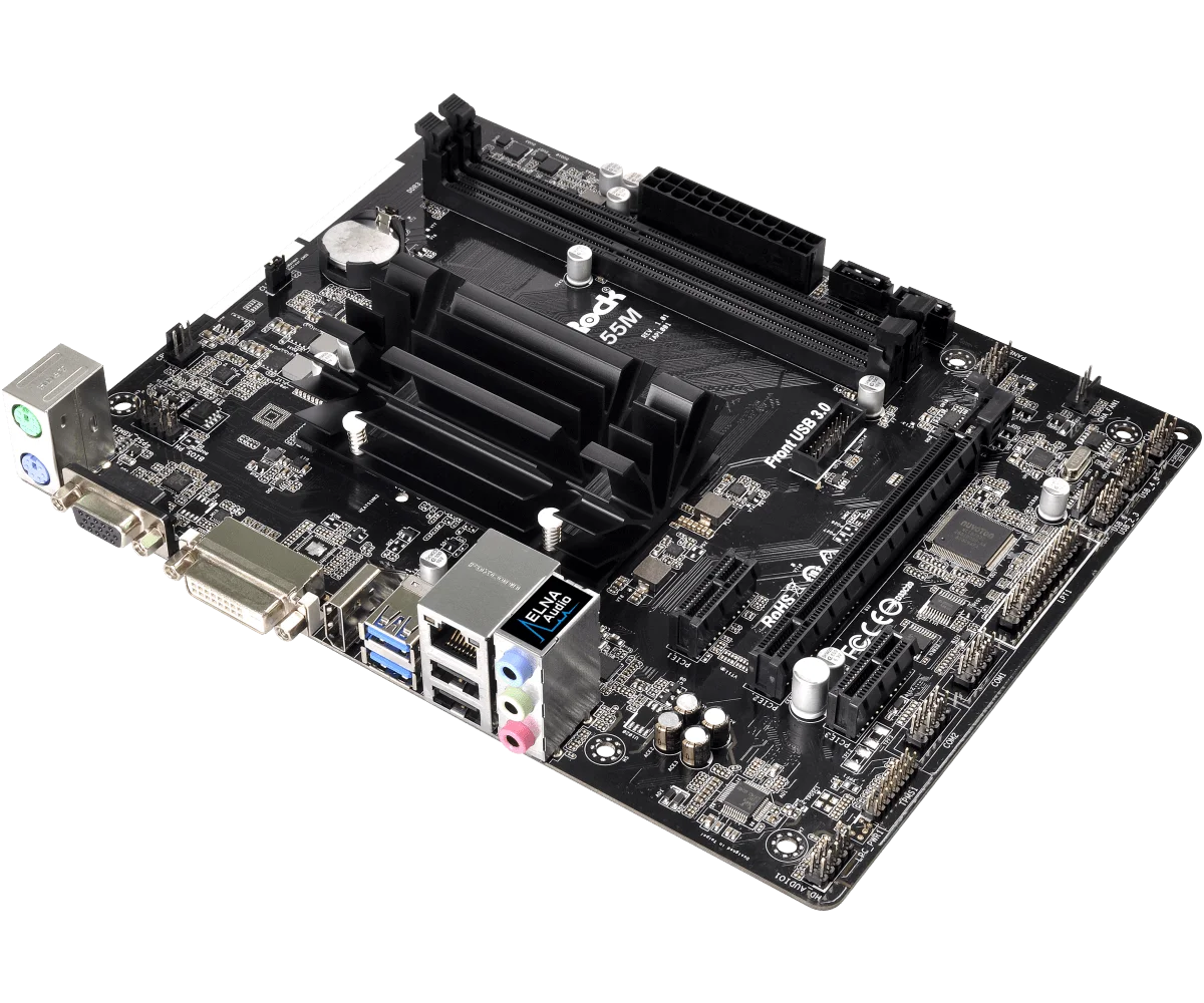 Placa base ASRock J3455M Procesador Intel Quad-Core J3455 Compatible con memoria DDR 1866 Opciones de salida gráficas 1 PCIe 2.0x16 USB 3. - imagen 4