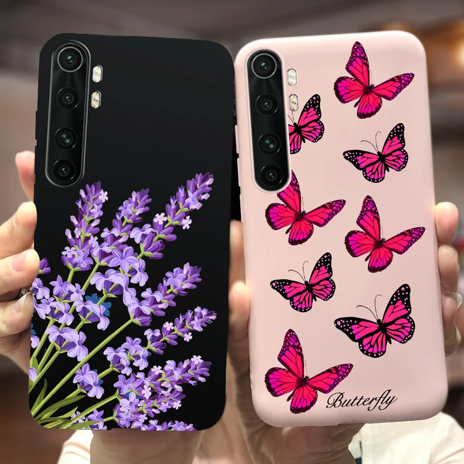 Funda trasera de silicona suave con flores de colores para Xiaomi Mi Note 10 Lite, funda Coque, bolsas - imagen 2