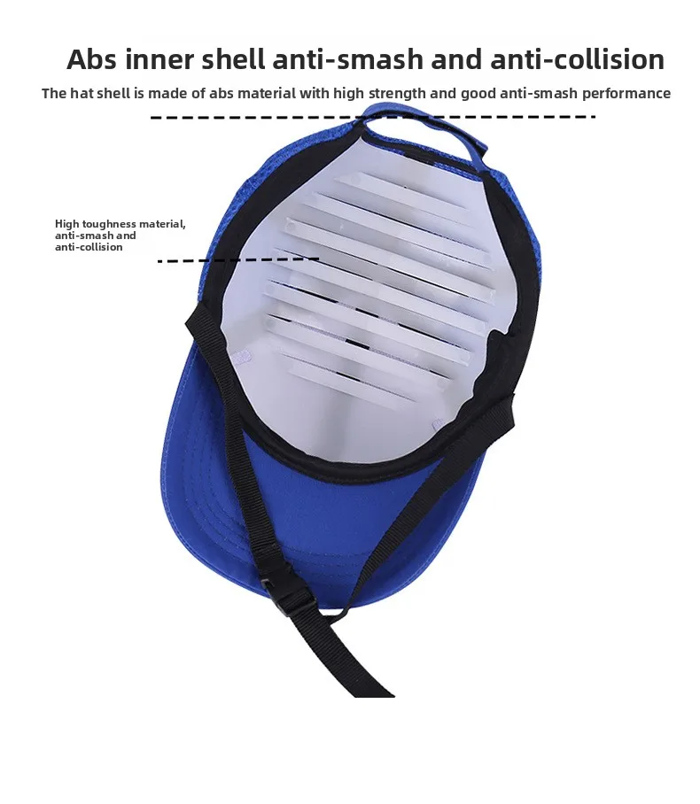 Paño de red de alta visibilidad, casco anticolisión, gorra de seguridad para el trabajo, gorra de béisbol, estilo casco, protección para la cabeza, reparación - imagen 5
