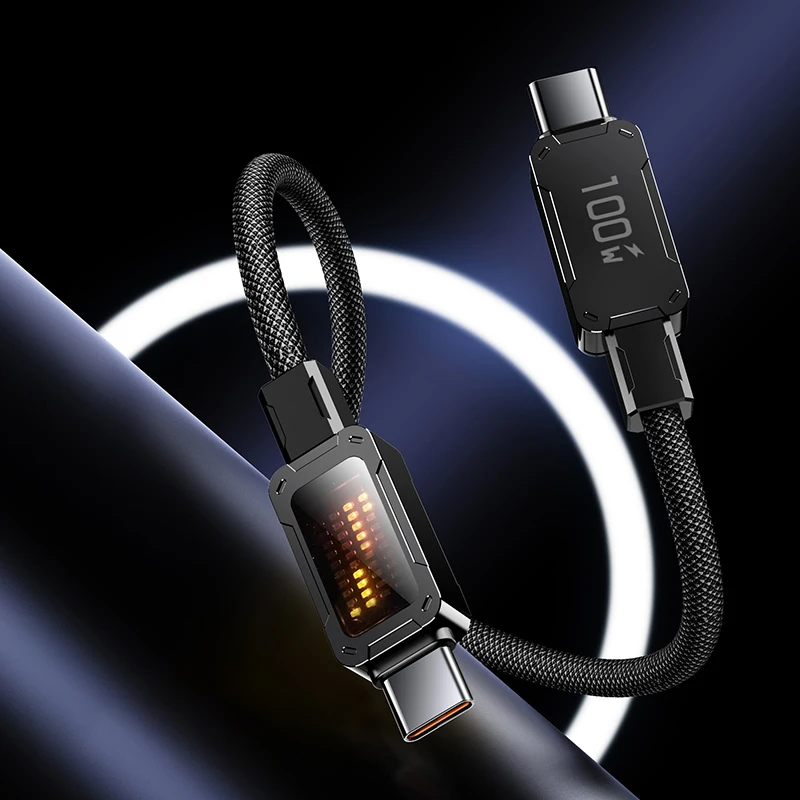 Nuevo Cable de carga rápida tipo C a C con pantalla Digital LED de 100W para Samsung Xiaomi Redmi Huawei Cable de datos de carga rápida USB C - imagen 5
