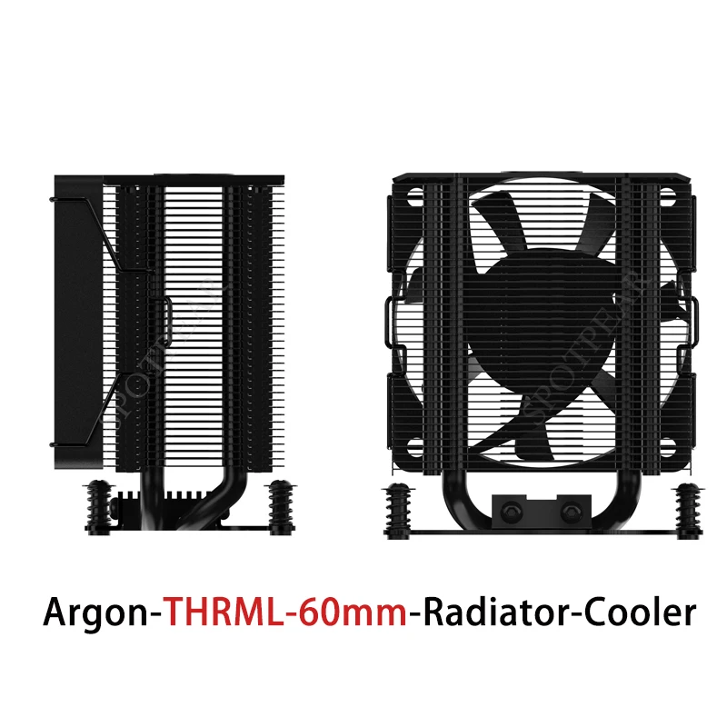 Raspberry Pi 5 Torre de hielo Argón THRML 60 mm CPU de enfriamiento Aletas de tubo de cobre - imagen 3