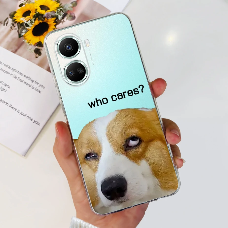 Una persona que sostiene un teléfono celular con una foto de un perro