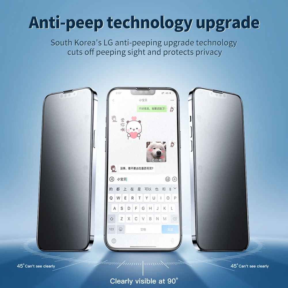 SmartDevil-Protector de pantalla antiespía mate para iPhone 14, 13, 12, 11 Pro Max, 13 mini XS, vidrio templado de privacidad esmeril, antiespionaje - imagen 4