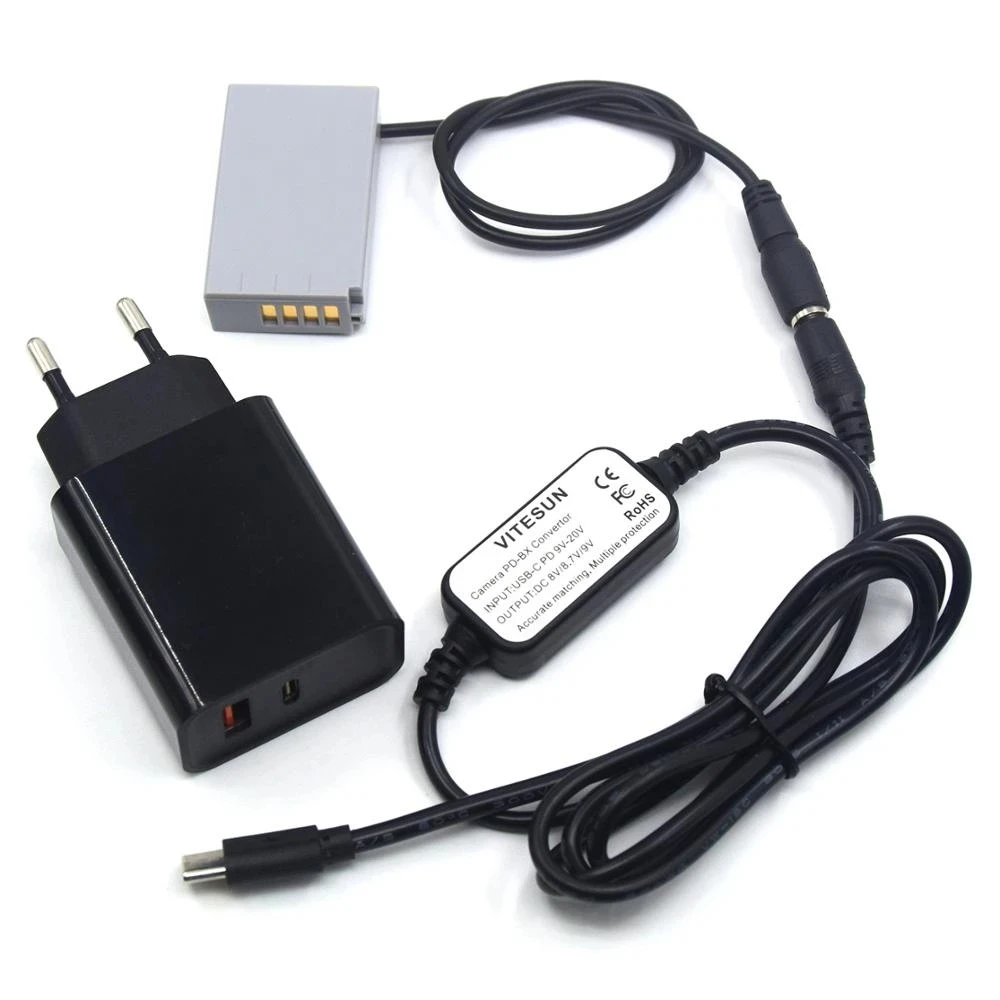 Cable de alimentación USB tipo C + acoplador CC EP-5F EN-EL24 ENEL24 VFB1190 batería simulada + adaptador de cargador PD para cámara Nikon 1 J5 1J5 - imagen 4