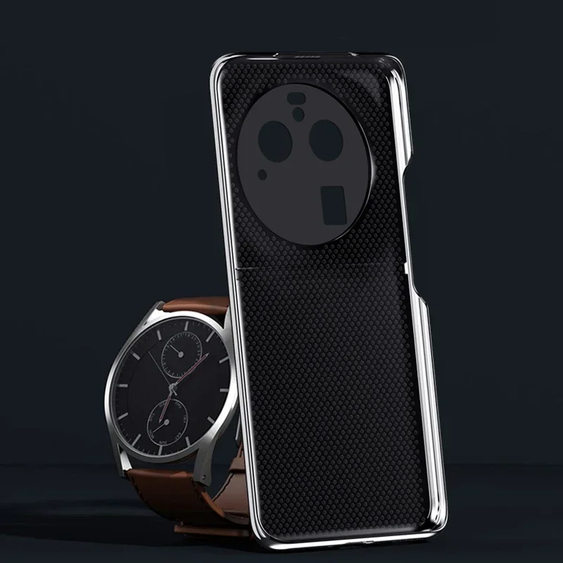 Para OPPO Find X6 Pro funda trasera de cuero PU galvanizado para OPPO Find X6 protección de cámara funda de parachoques funda de teléfono Coque - imagen 3
