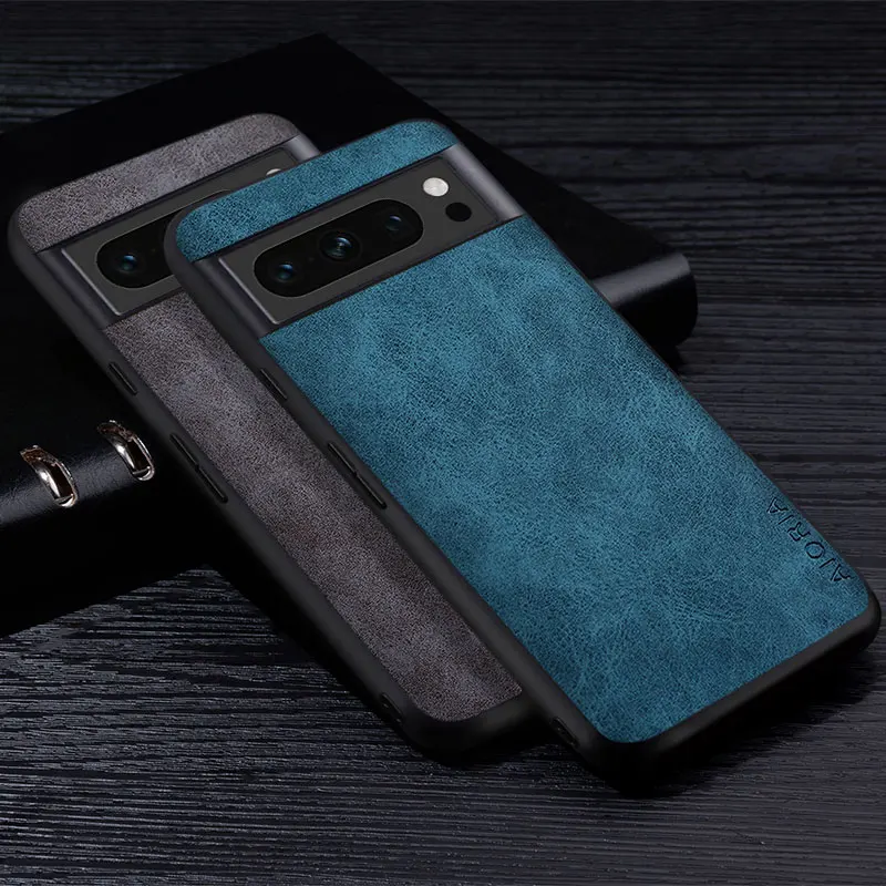 Funda de teléfono de cuero PU Premium para Google Pixel 8, 7A, 6A, 8, 7, 6 Pro, resistente a los arañazos, Funda de Color sólido para Google Pixel 8 Pro