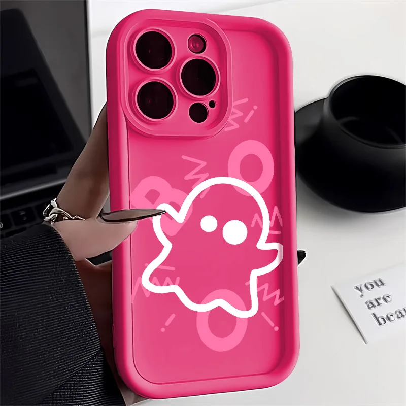 Funda de teléfono de dibujos animados suave para iPhone, Fundas de Color sólido para iPhone 13, 11, 15, 14 Pro Max, 12, XR, X, XS, 7, 8 Plus, SE 2020, 13Pro Max, 15Pro Max - imagen 3