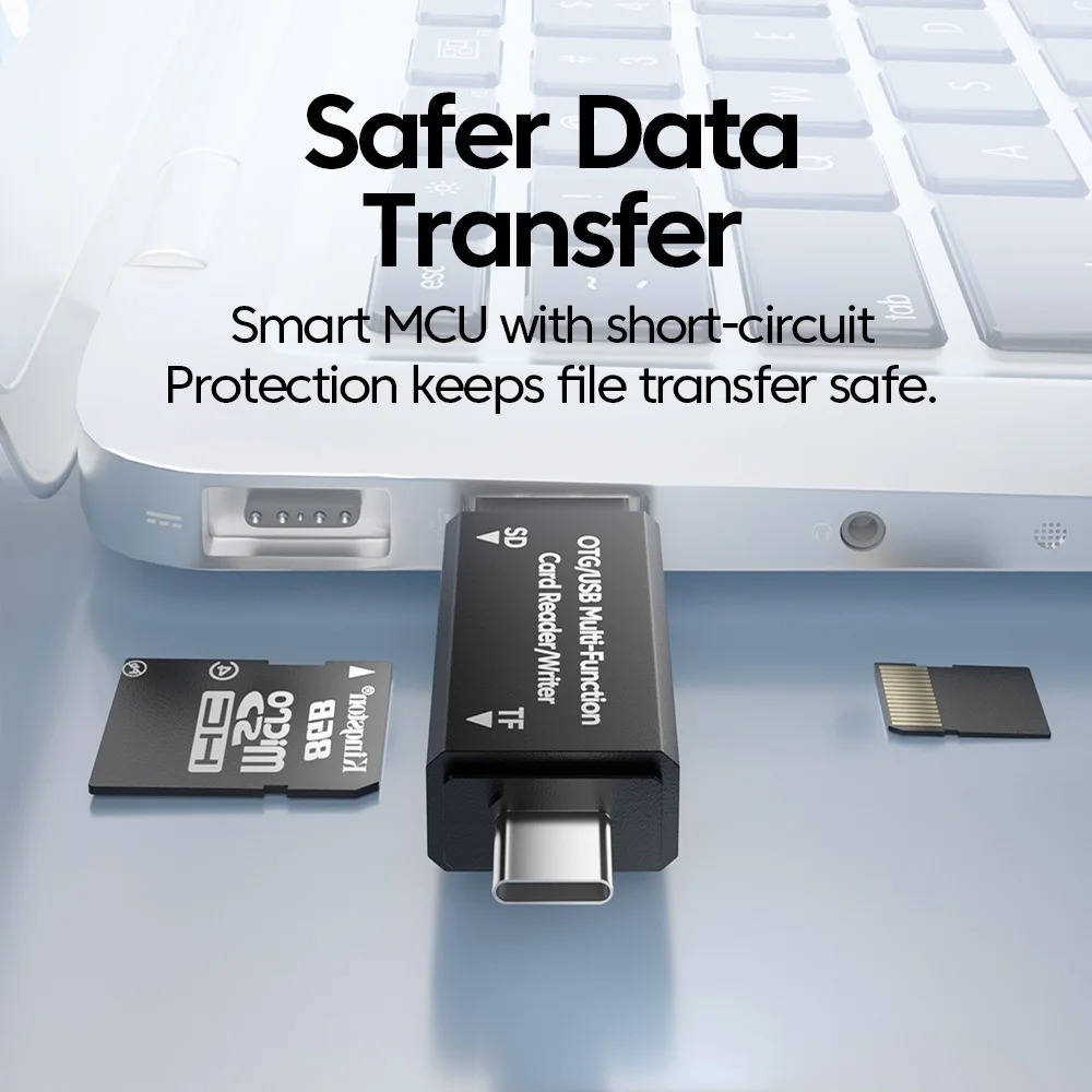 Adaptador de lector de tarjetas 2 en 1, convertidor de lector de tarjetas de memoria USB 2,0 tipo C a SD TF para iPhone 15 16, Samsung, Huawei, Xiaomi, PC y portátil - imagen 2