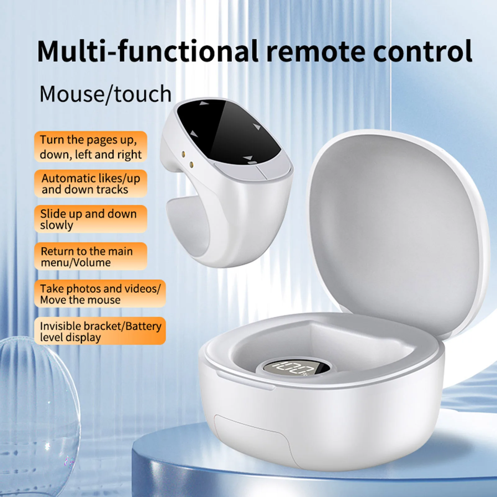 JX-12Pro anillo inteligente para la yema del dedo Control remoto inalámbrico Bluetooth móvil Selfie ratones Video página Turner navegación para iOS Android - imagen 3