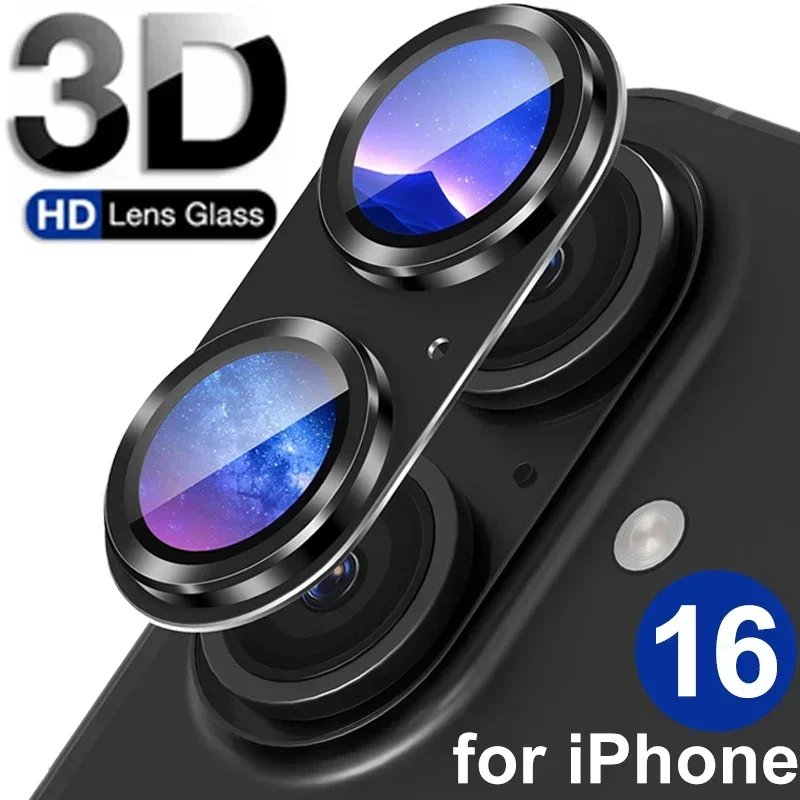 Protector de cámara de Metal, cubierta de vidrio templado para IPhone 16/16 Plus/16 Pro Max, funda de aleación, tapa protectora de lente trasera para IPhone16