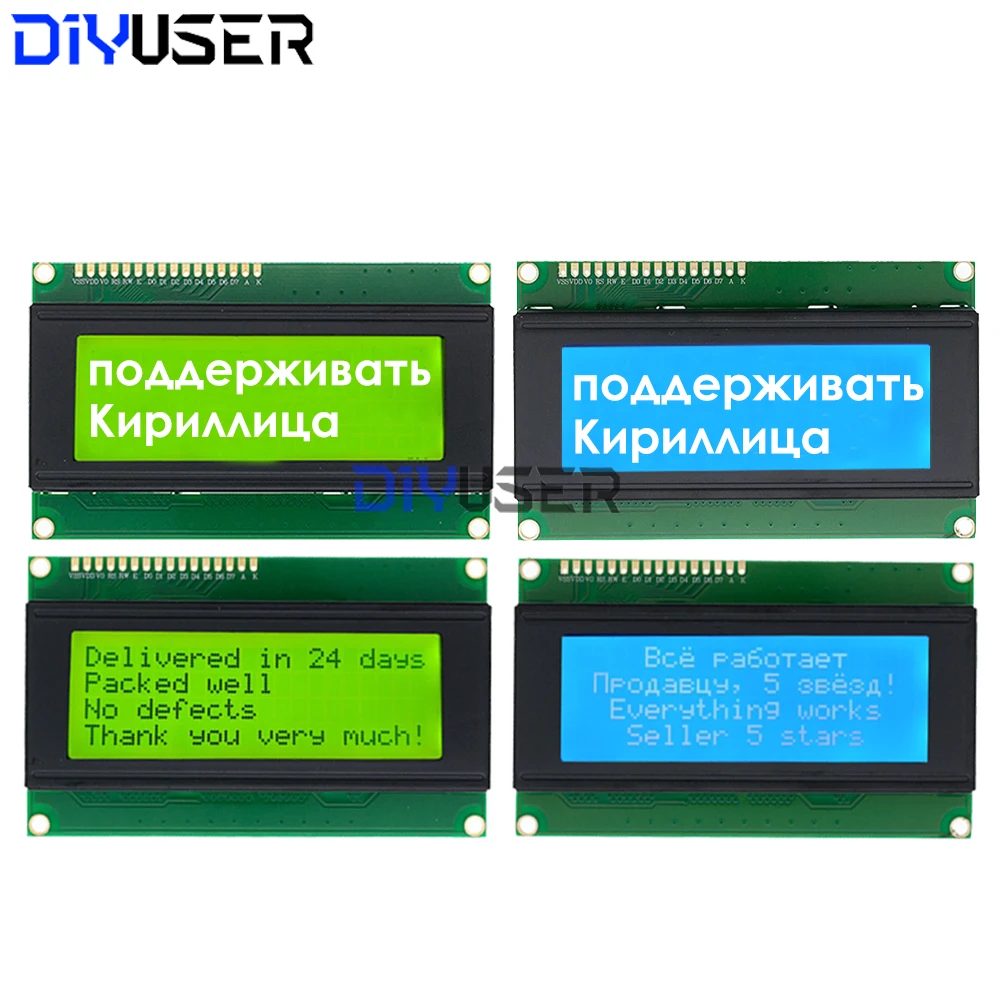 LCD2004 Pantalla LCD de caracteres de 20x4 Interfaz I2C Retroiluminación azul/verde para Arduino, STM32, Raspberry Pi, Save Pins de E/S digitales