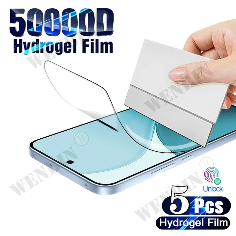 Película de hidrogel de 5 uds para OPPO Reno 14F 14 Pro Protector de pantalla de cubierta completa para OPPO Find X8 X7 X6 Pro A - imagen 2
