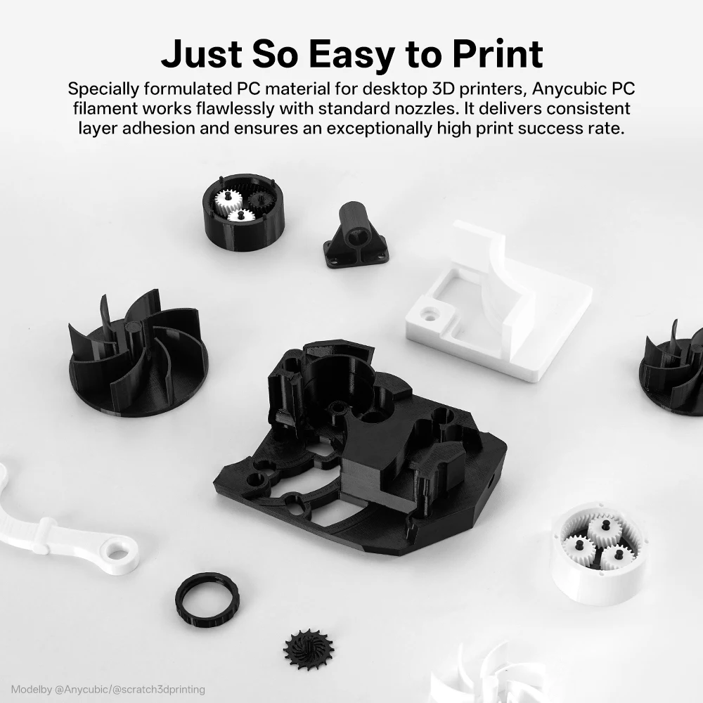 Filamento de PC ANYCUBIC, súper dureza, policarbonato PLA, impresora 3D, resistencia al filamento de impresión, materiales de modelo de impresora 3D para S1 - imagen 2