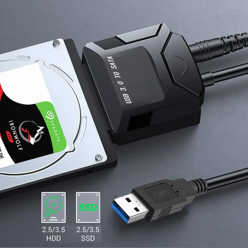 Adaptador de disco duro Serial ATA de alta velocidad de 5Gbps Cable USB 3,0 a SATA 3 para HDD externo SSD Sata a convertidor USB de 3,5/2,5 pulgadas