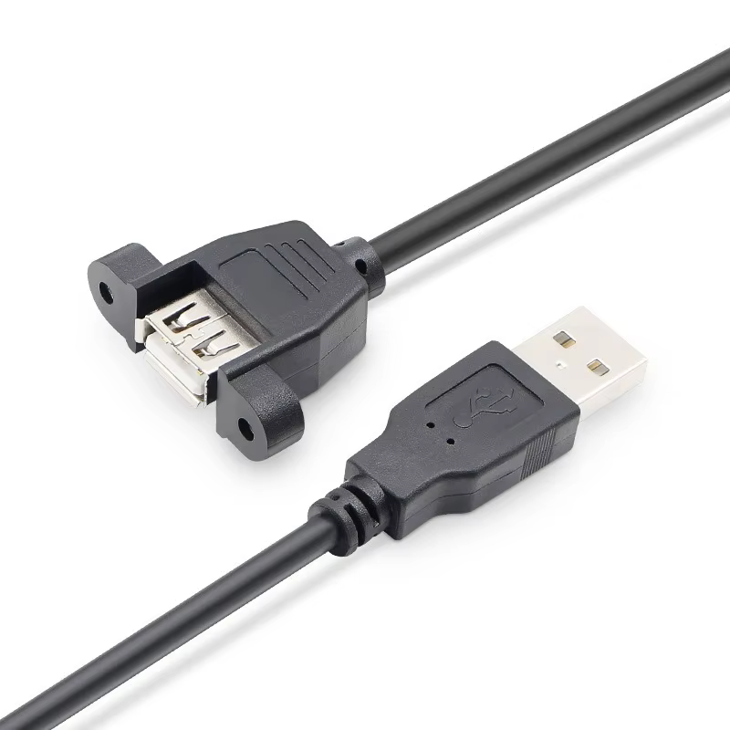 Cable Extensión USB 2.0 Macho-Hembra – Montaje Panel Blindaje Trenzado - imagen 3