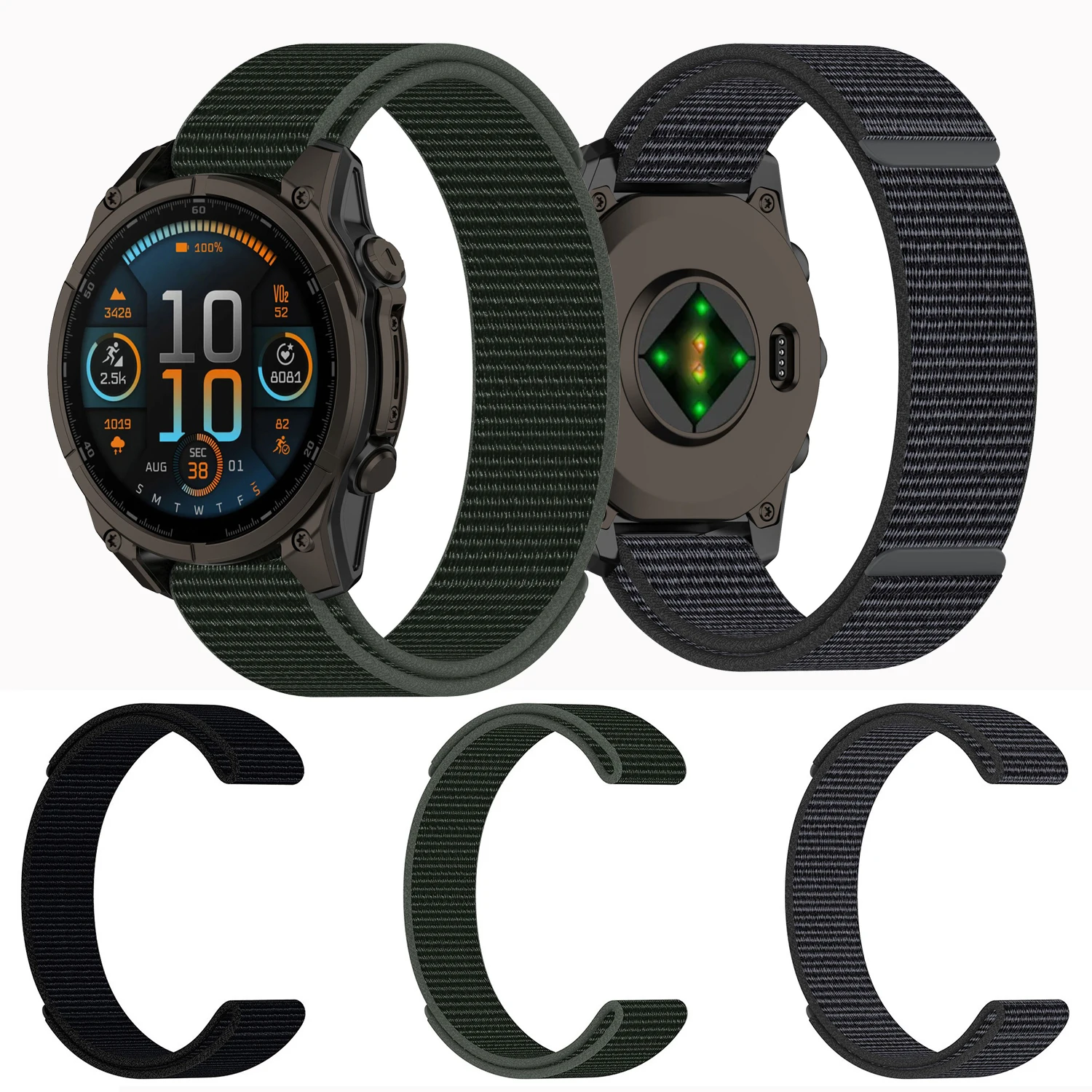 Correa de nailon con gancho de 26mm, 22mm, 20mm, Garmin Fenix 8, 51mm, 47mm, 43mm, pulsera Fenix 7X 6X 7 6 7S 6S Pro 5X 5 Plus Band