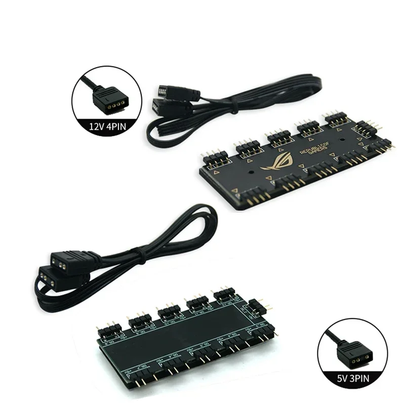 30 CM, Cable de extensión de transferencia ARGB HUB para placa base ASUS GIGABYTE MSI 12V 4Pin RGB/5V 3Pin SYNC - imagen 3
