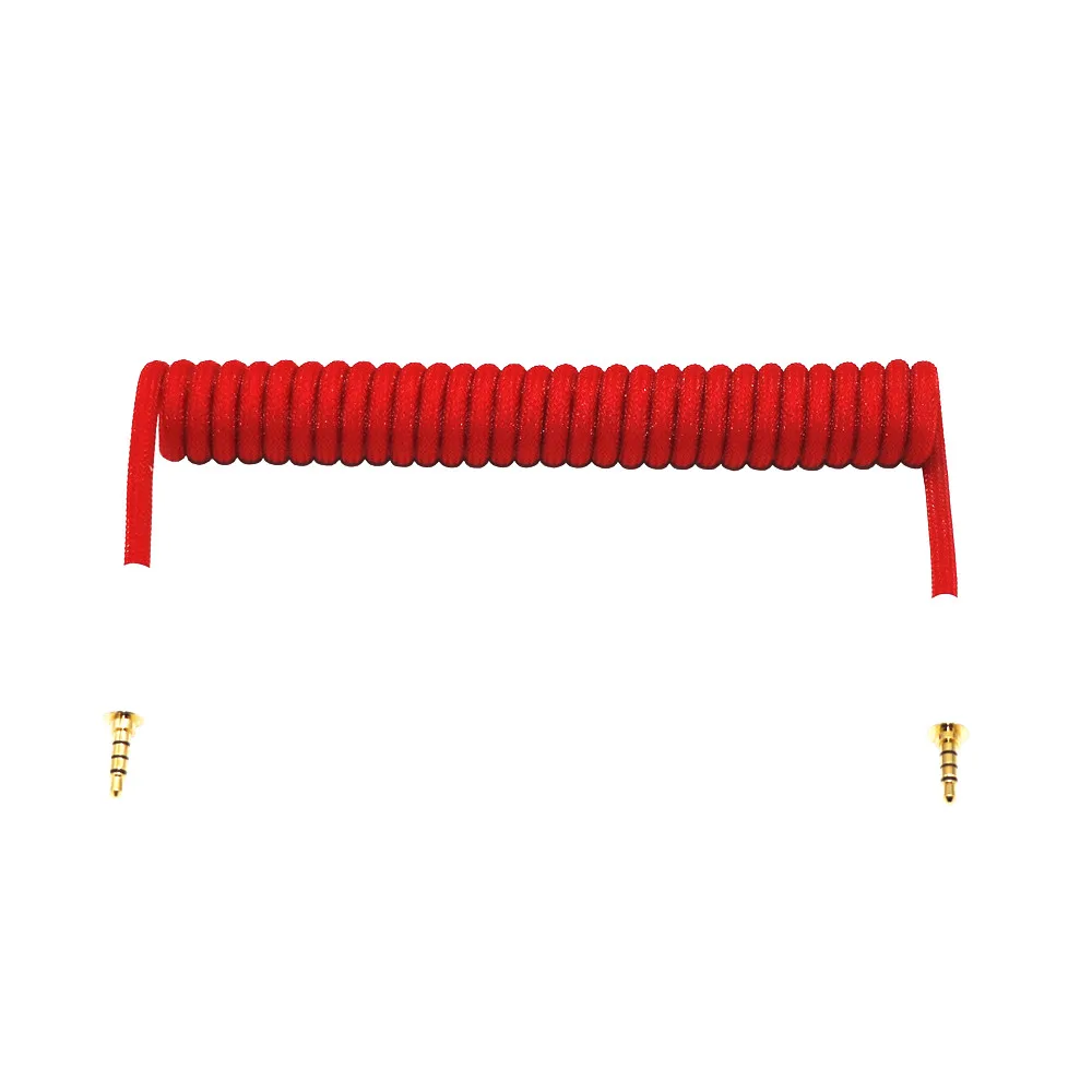 Cable en espiral de bobina de resorte TRS TRRS a TRRS de 3,5mm para teclado dividido RODE Sc7 de VIDEOMIC Video micrófonos tipo Micro Cable de Audio