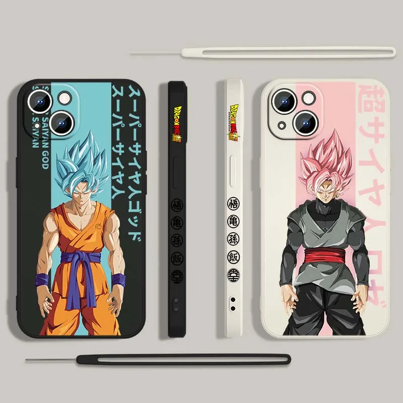 Artístico d-dragon Ball Saiyan para Apple iPhone 17 16 15 14 13 12 11 Air Mini Plus Pro Max cubierta de la caja del teléfono de la cuerda izquierda líquida - imagen 2